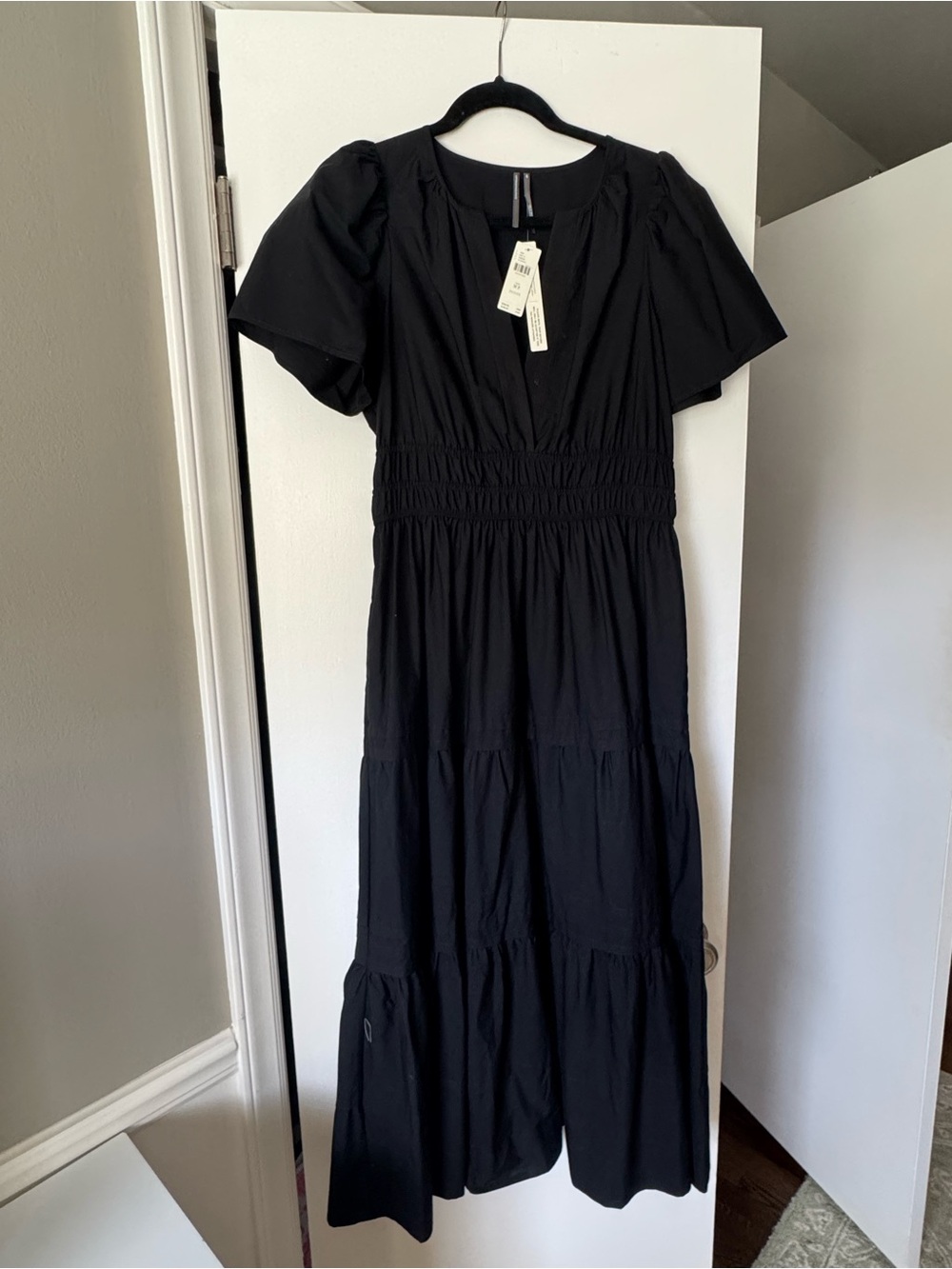 Anthropologie Black Maxi Dress with Tiered Skirt